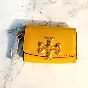 Tory Burch Yellow Wallet with Gold Logo